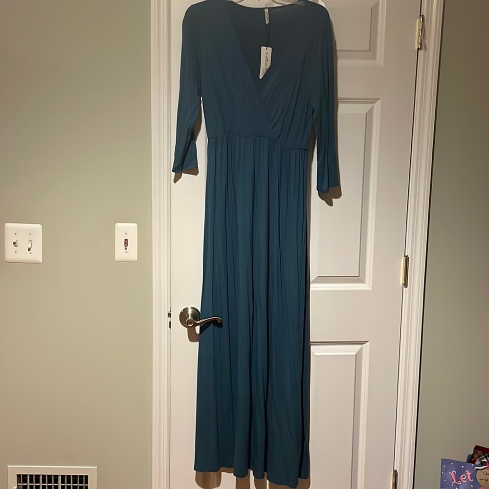NWT Mother Bee teal maternity dress